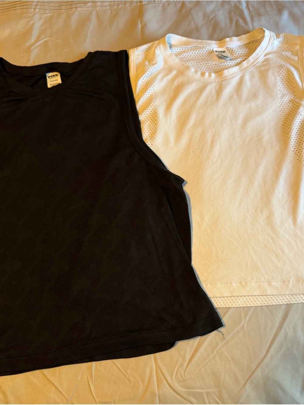 PINK Breathable Black & White Athletic Tank Tops